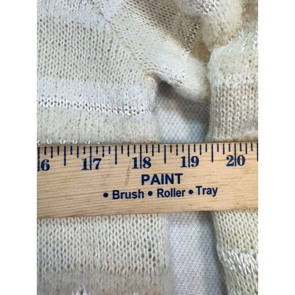 Christopher & Banks Womens Preppy Wool Blend Striped Sweater Size S Ivory Cream - Picture 7 of 13